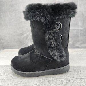 SO® Abigail Women Size 5M Faux-Fur Winter Boots Black NWOB
